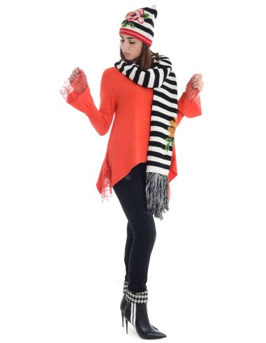 Cuffia riga neve/ner twinset