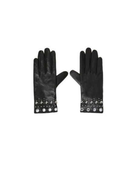 Guanti in pelle con borchie Twinset