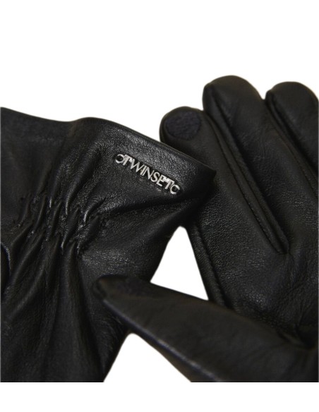 Guanti in pelle con borchie Twinset