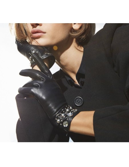 Guanti in pelle con borchie Twinset