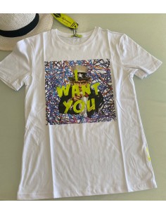 T-shirt Bianca con stampa...