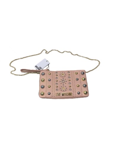 Pochette Love Moschino borchie rosa