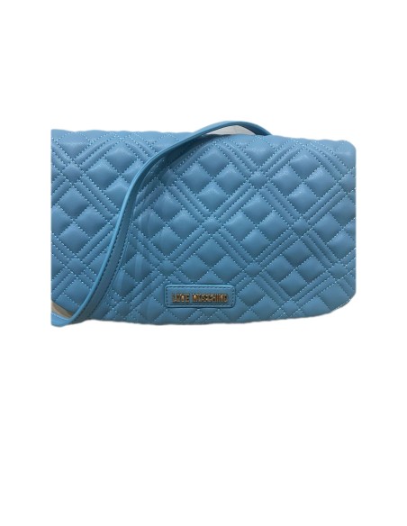 Borsa quilted nappa azzurro Love Moschino
