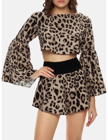Crop top animalier
