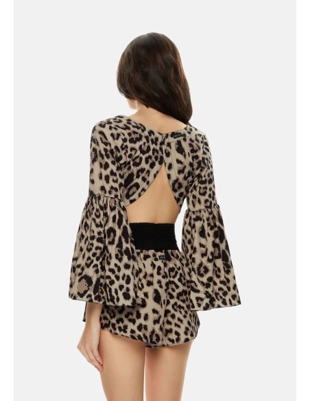 Crop top animalier