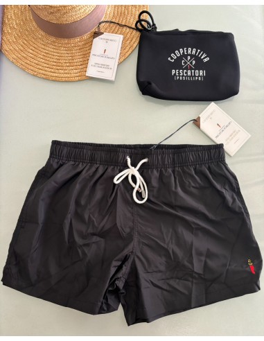 Costume short Cooperativa pescatori Posillipo tinta unita