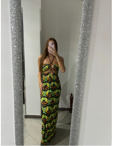 Vestito lungo incrocio Miss bikini luxe
