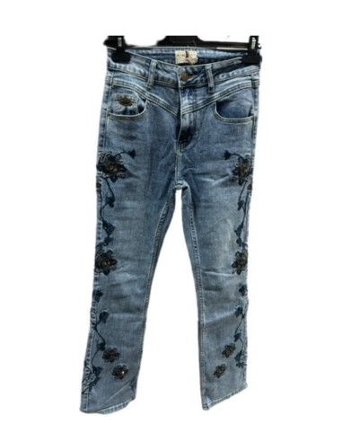 Jeans con ricami floreali NKN Nekane