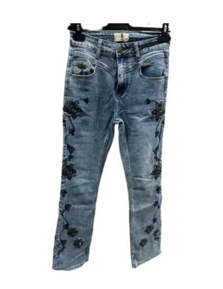 Jeans con ricami floreali NKN Nekane