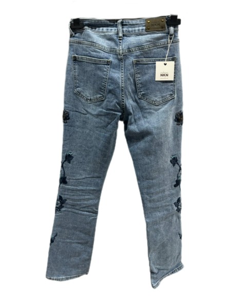 Jeans con ricami floreali NKN Nekane