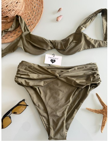 Bikini con balconette olive Twinset
