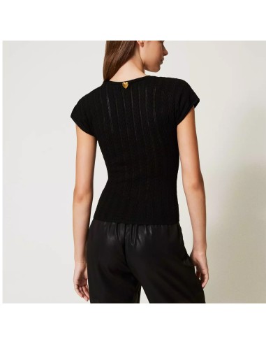 Maglia fitted con costine Twinset