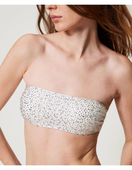 Bikini strass bianco Twinset