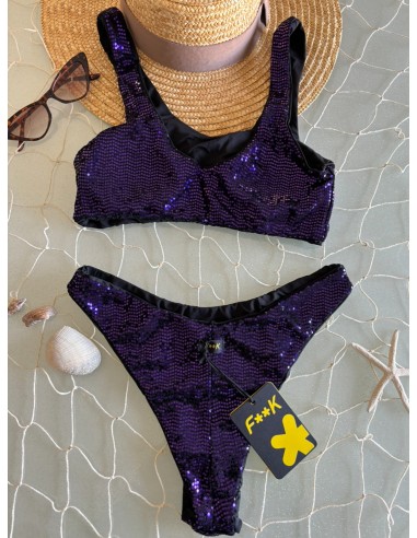Bikini paillettes F**K
