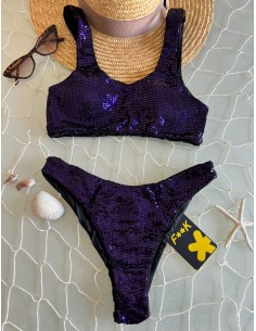 Bikini paillettes F**K