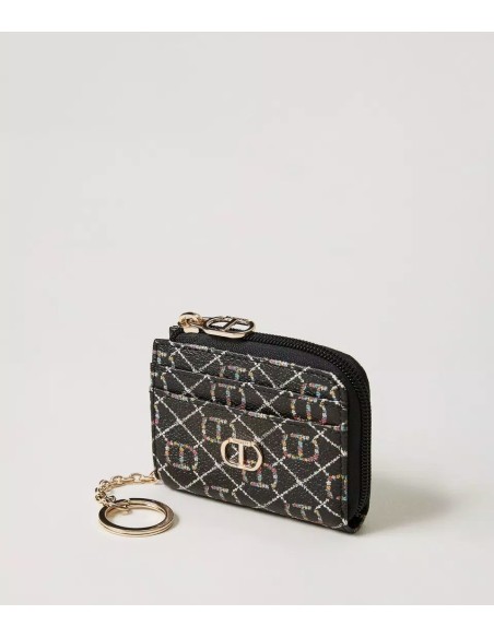 Portacarte con anello portachiavi Twinset