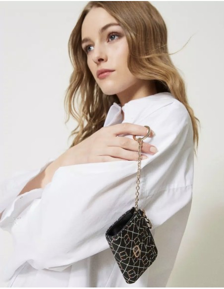 Portacarte con anello portachiavi Twinset