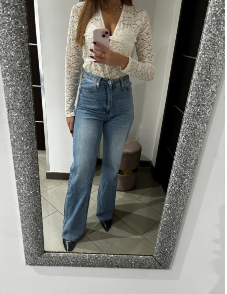 Jeans denim gamba dritta