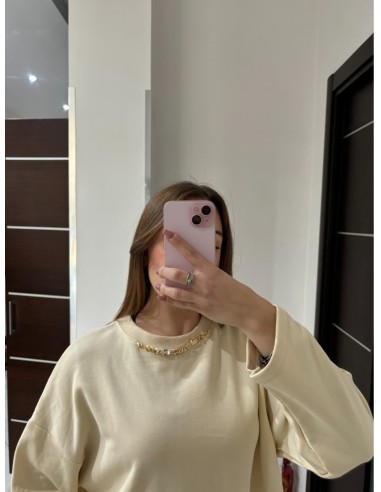 Felpa beige Olivia Grey
