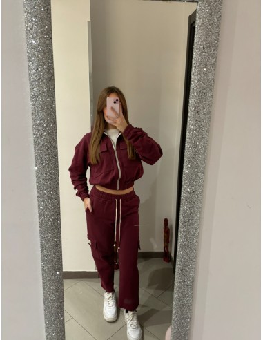 Completo di tuta bordeaux Olivia Grey