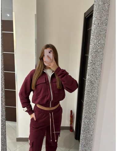 Completo di tuta bordeaux Olivia Grey