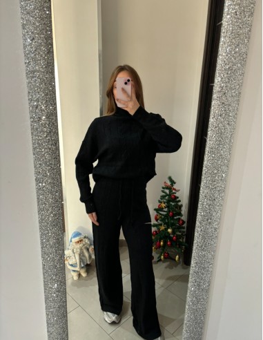 Coordinato treccia nero