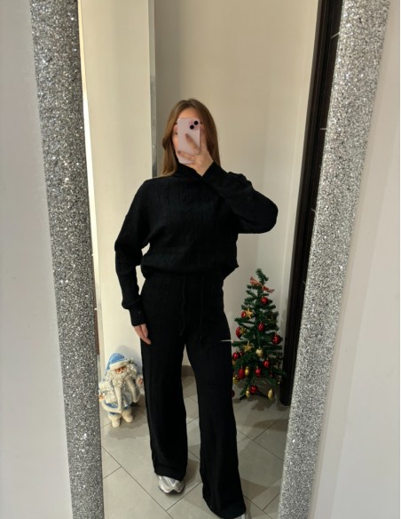 Coordinato treccia nero