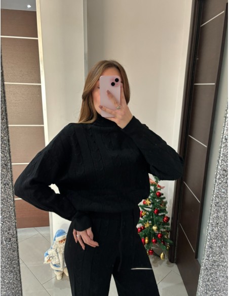 Coordinato treccia nero