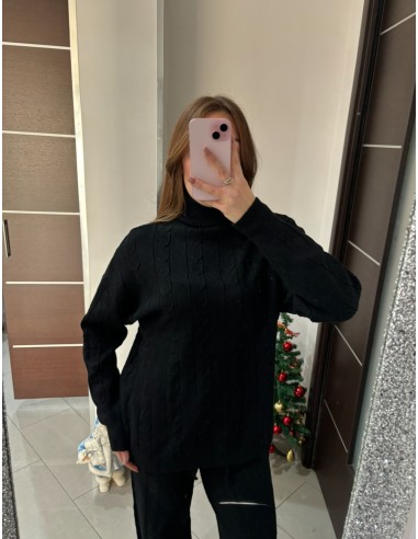 Coordinato treccia nero