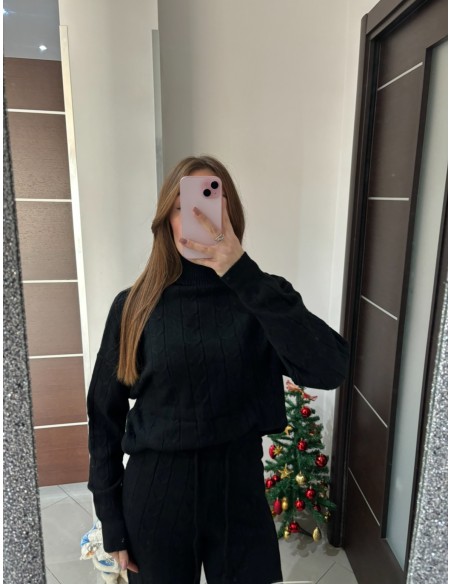 Coordinato treccia nero