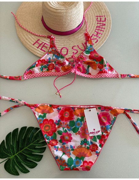 Costume a brasiera fiore Pin-Up