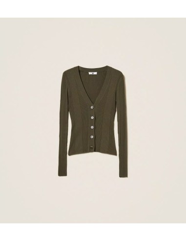 Cardigan fitted a costine Twinset