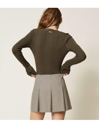 Cardigan fitted a costine Twinset